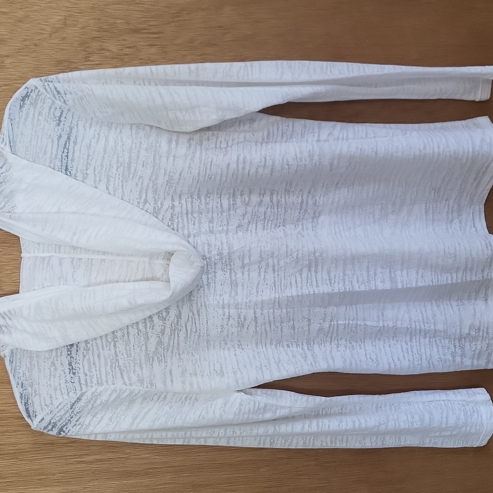 Champion White Hooded Long Sleeve Top Sheer Cover Up Top. Medium - Picture 4 of 15